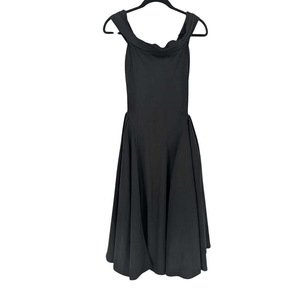 Babyboo Miranda Black Cowl Neck Fit Flare Midi Dress Size S NWT - Picture 4 of 6